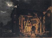 Joseph wright of derby An Iron Forge Viewed from Without oil painting